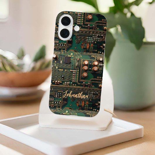 カスタムダークグリーン基板パターン Case-Mate iPhoneケース