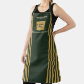 カスタムダークグリーン&金ゴールドストライプ エプロン (インサイチュ)