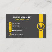 カスタムダークグレーブラックイエローアートとデザイン 名刺 (裏面)