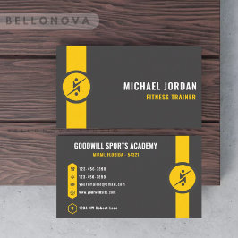 カスタムダークグレーブラックイエローアートとデザイン 名刺