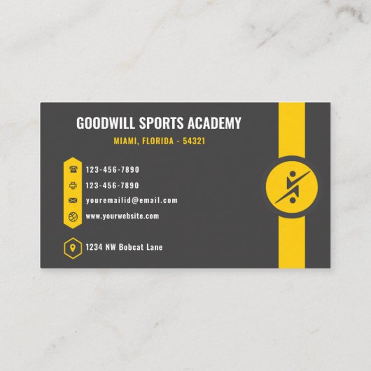 カスタムダークグレーブラックイエローアートとデザイン 名刺 (裏面)