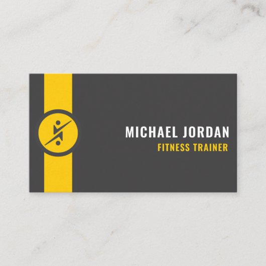 カスタムダークグレーブラックイエローアートとデザイン 名刺 (正面)