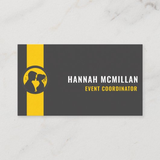 カスタムダークグレーブラックイエローイベント計画 名刺 (正面)
