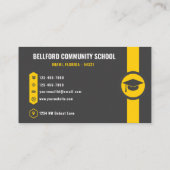 カスタムダークグレーブラックイエローカレッジプロフェッショナル 名刺 (裏面)