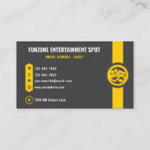 カスタムダークグレーブラックイエロークリエイティブ&メディア 名刺 (裏面)