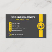 カスタムダークグレーブラックイエローコンサルティング社員 名刺 (裏面)