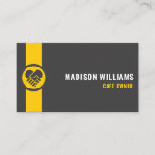 カスタムダークグレーブラックイエロースモールビジネス 名刺 (正面)