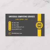 カスタムダークグレーブラックイエローテクノロジー 名刺 (裏面)