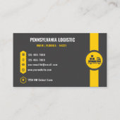 カスタムダークグレーブラックイエロートランスポート 名刺 (裏面)