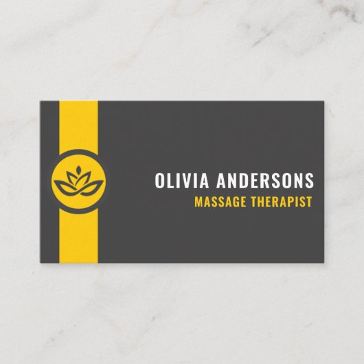 カスタムダークグレーブラックイエロートランスポート 名刺 (正面)