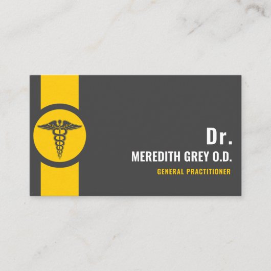 カスタムダークグレーブラックイエロードクファンシーター 名刺 (正面)