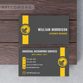 カスタムダークグレーブラックイエローファイナンスプロフェッショナル 名刺