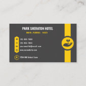 カスタムダークグレーブラックイエローホスピタリティビジネス 名刺 (裏面)