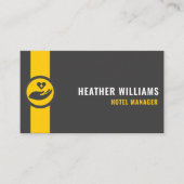 カスタムダークグレーブラックイエローホスピタリティビジネス 名刺 (正面)