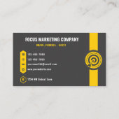 カスタムダークグレーブラックイエローマーケティング職業 名刺 (裏面)