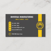 カスタムダークグレーブラックイエロー製造 名刺 (裏面)