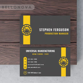 カスタムダークグレーブラックイエロー製造 名刺