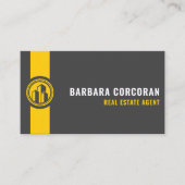 カスタムダークグレーブラックイエロ実在エテート 名刺 (正面)