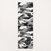 カスタムダークグレー白黒迷彩パターン ヨガマット (正面)