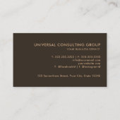 カスタムダークチョコレートブラウンブラックプロフェッショナル 名刺 (裏面)