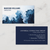 カスタムダークティール(緑がかった色)ブルーウォータープロフェッショナル 名刺 (正面/裏面)