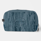 カスタムダークティール（緑がかった色）ブルーウッドグレインパターン ドップキット (正面)