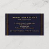 カスタムダークネイビーブルーブラックアンド金ゴールドプロフェッショナル 名刺 (裏面)