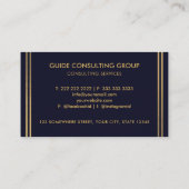 カスタムダークネイビーブルーブラックアンド金ゴールドプロフェッショナル 名刺 (裏面)