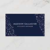 カスタムダークネイビーブルーホワイトプロフェッショナル 名刺 (正面)