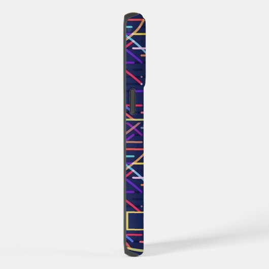 カスタムダークネイビーブルー抽象芸術パターン iPhoneケース (右側面)