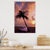カスタムダークビーチサンセット ポスター (キッチン)