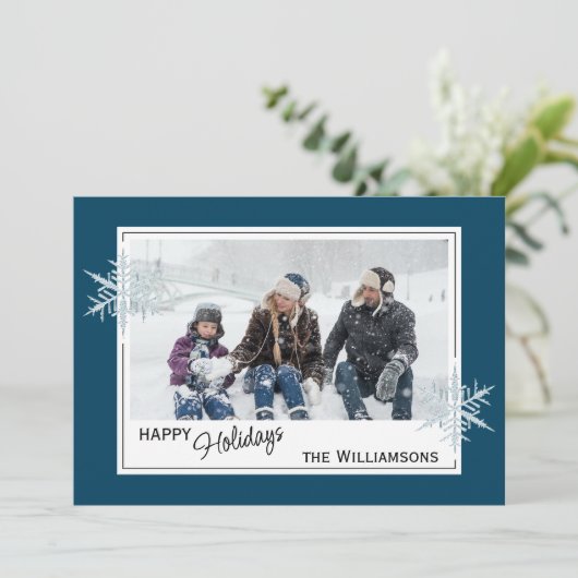 カスタムダークフェイクブルーのシルバースノーフレーク シーズンカード (スタンド正面)