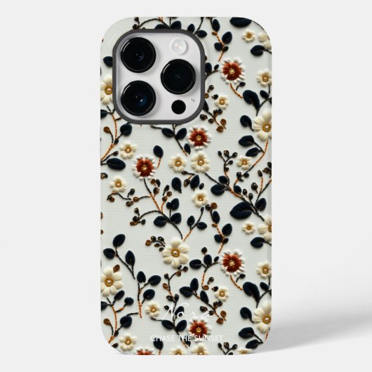 カスタムダークフローラ刺繍やる気を起こさせる引用文 Case-Mate iPhoneケース (裏面)
