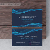 カスタムダークブライトネイビーブルーホワイト法律事務所 名刺