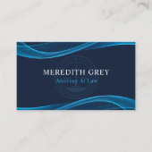 カスタムダークブライトネイビーブルーホワイト法律事務所 名刺 (正面)