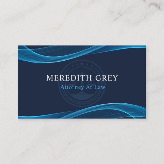 カスタムダークブライトネイビーブルーホワイト法律事務所 名刺 (正面)