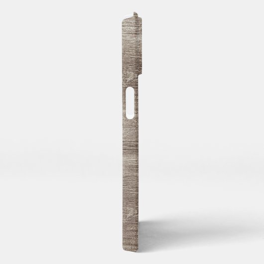 カスタムダークブラウン木の木目ストライプ模様 iPhoneケース (右側面)