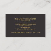 カスタムダークブラウン黒及び金ゴールドプロフェッショナル 名刺 (裏面)