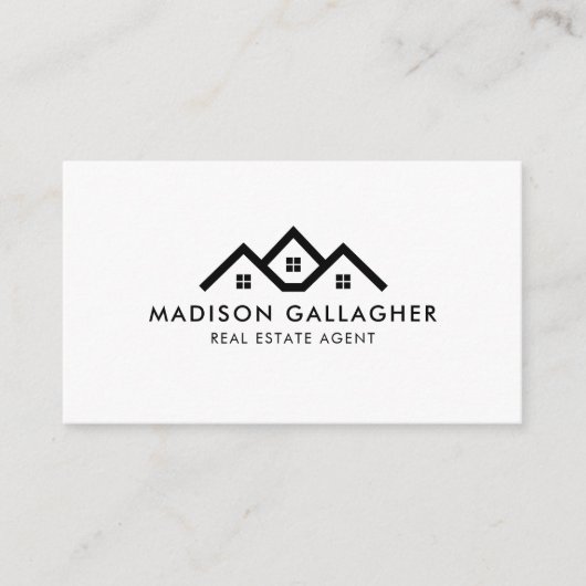 カスタムダークブラック及びホワイト実在エテート代理人 名刺 (正面)