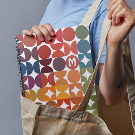 カスタムダークブルーオレンジマゼンタレッドレトロパターン プランナー手帳