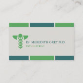 カスタムダークブルーグリーングレードクター&ナース 名刺 (正面)