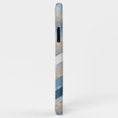 カスタムダークブルーグレイトウペブラウンベージュストライプ Case-Mate iPhoneケース (裏面/右)
