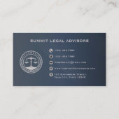 カスタムダークブルーグレーモノグラム法律事務所 名刺 (裏面)