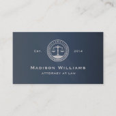 カスタムダークブルーグレーモノグラム法律事務所 名刺 (正面)