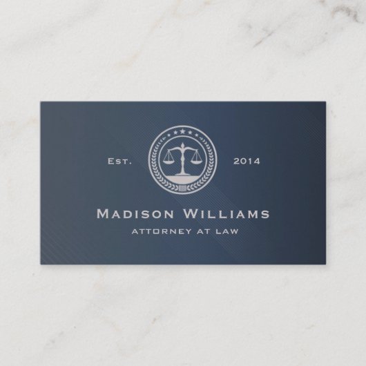 カスタムダークブルーグレーモノグラム法律事務所 名刺 (正面)