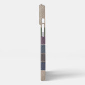 カスタムダークブルーベージュブラウンパープルグリーンストライプ iPhoneケース (左側面)