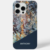 カスタムダークブルーレッドタンブラック大理石パタフェイクーン Case-Mate iPhoneケース (裏面)