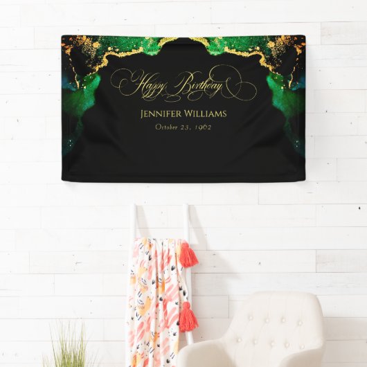 カスタムダークムーディ誕生日背景バナー 横断幕 (インサイチュ)