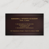 カスタムダークレッドマルーン金ゴールドスポーツプロフェッショナル 名刺 (裏面)