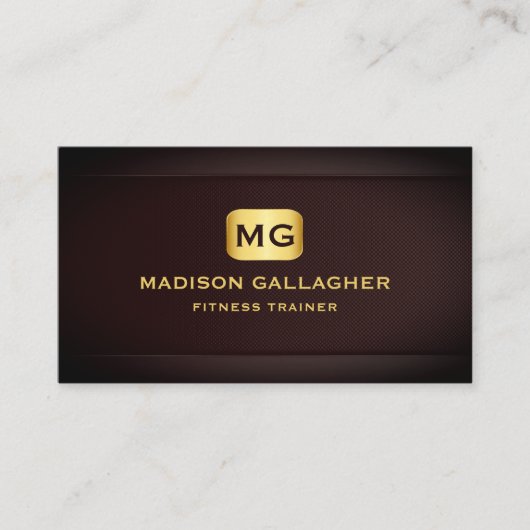 カスタムダークレッドマルーン金ゴールドスポーツプロフェッショナル 名刺 (正面)